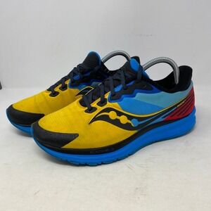 Saucony Ride 15 Runshield Solar Mens Yellow Blue Running Shoes Size 9.5